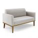 Conjunto 2 Poltronas e 1 Namoradeira Decorativa Isabella Pés Fixo em Madeira Castanho Veludo Cinza G19 - Gran Belo