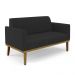 Conjunto 2 Poltronas e 1 Namoradeira Decorativa Isabella Pés Fixo em Madeira Castanho Veludo Preto G19 - Gran Belo