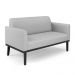 Conjunto 2 Poltronas e 1 Namoradeira Decorativa Isabella Pés Fixo em Madeira Preto Linho Cinza G19 - Gran Belo