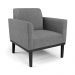 Conjunto 2 Poltronas e 1 Namoradeira Decorativa Isabella Pés Fixo em Madeira Preto Linho Cinza Mesclado G19 - Gran Belo