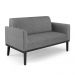 Conjunto 2 Poltronas e 1 Namoradeira Decorativa Isabella Pés Fixo em Madeira Preto Linho Cinza Mesclado G19 - Gran Belo
