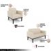 Conjunto 2 Poltronas e 1 Namoradeira Decorativa Isabella Pés Fixo em Madeira Preto PU Bege G19 - Gran Belo