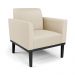 Conjunto 2 Poltronas e 1 Namoradeira Decorativa Isabella Pés Fixo em Madeira Preto PU Bege G19 - Gran Belo