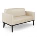 Conjunto 2 Poltronas e 1 Namoradeira Decorativa Isabella Pés Fixo em Madeira Preto PU Bege G19 - Gran Belo