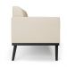 Conjunto 2 Poltronas e 1 Namoradeira Decorativa Isabella Pés Fixo em Madeira Preto PU Bege G19 - Gran Belo