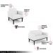 Conjunto 2 Poltronas e 1 Namoradeira Decorativa Isabella Pés Fixo em Madeira Preto PU Branco G19 - Gran Belo