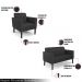 Conjunto 2 Poltronas e 1 Namoradeira Decorativa Isabella Pés Fixo em Madeira Preto PU Preto G19 - Gran Belo