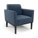 Conjunto 2 Poltronas e 1 Namoradeira Decorativa Isabella Pés Fixo em Madeira Preto Suede Azul Marinho G19 - Gran Belo