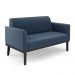 Conjunto 2 Poltronas e 1 Namoradeira Decorativa Isabella Pés Fixo em Madeira Preto Suede Azul Marinho G19 - Gran Belo