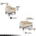 Conjunto 2 Poltronas e 1 Namoradeira Decorativa Isabella Pés Fixo em Madeira Preto Suede Bege G19 - Gran Belo