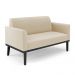 Conjunto 2 Poltronas e 1 Namoradeira Decorativa Isabella Pés Fixo em Madeira Preto Suede Bege G19 - Gran Belo