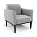 Conjunto 2 Poltronas e 1 Namoradeira Decorativa Isabella Pés Fixo em Madeira Preto Suede Cinza G19 - Gran Belo