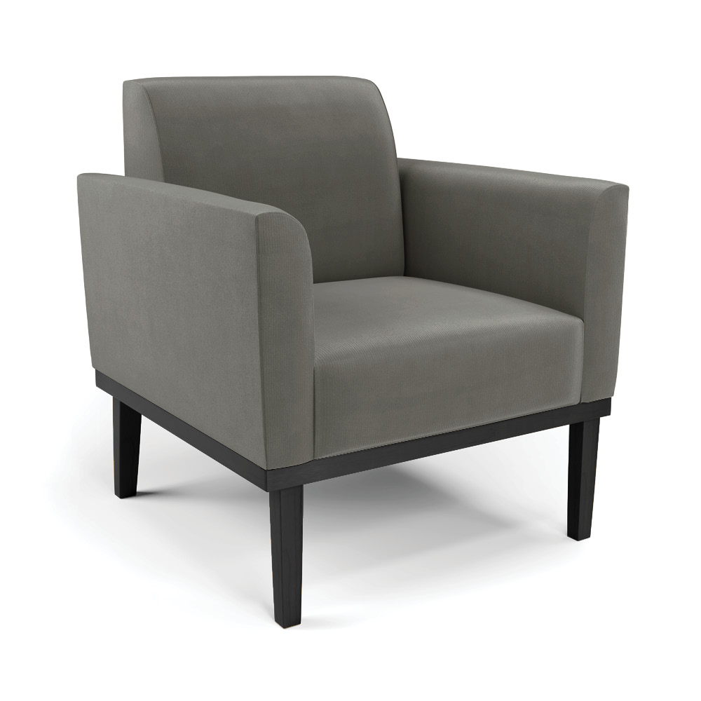 Conjunto 2 Poltronas e 1 Namoradeira Decorativa Isabella Pés Fixo em Madeira Preto Suede Grafite G19 - Gran Belo