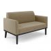 Conjunto 2 Poltronas e 1 Namoradeira Decorativa Isabella Pés Fixo em Madeira Preto Suede Nude G19 - Gran Belo