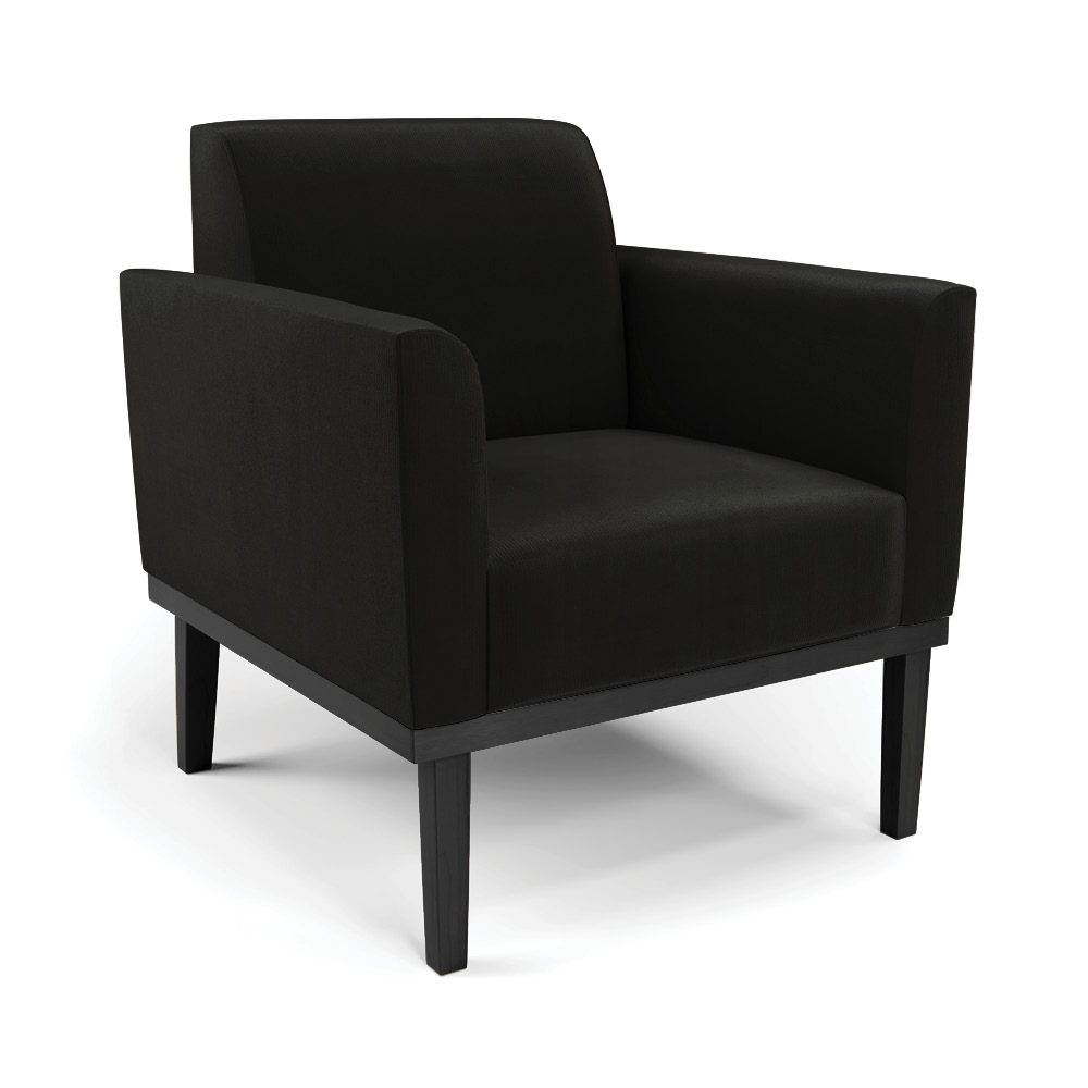 Conjunto 2 Poltronas e 1 Namoradeira Decorativa Isabella Pés Fixo em Madeira Preto Suede Preto G19 - Gran Belo