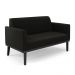 Conjunto 2 Poltronas e 1 Namoradeira Decorativa Isabella Pés Fixo em Madeira Preto Suede Preto G19 - Gran Belo