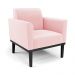 Conjunto 2 Poltronas e 1 Namoradeira Decorativa Isabella Pés Fixo em Madeira Preto Suede Rosa Bebê G19 - Gran Belo