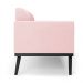 Conjunto 2 Poltronas e 1 Namoradeira Decorativa Isabella Pés Fixo em Madeira Preto Suede Rosa Bebê G19 - Gran Belo