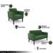 Conjunto 2 Poltronas e 1 Namoradeira Decorativa Isabella Pés Fixo em Madeira Preto Suede Verde G19 - Gran Belo