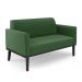 Conjunto 2 Poltronas e 1 Namoradeira Decorativa Isabella Pés Fixo em Madeira Preto Suede Verde G19 - Gran Belo