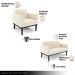 Conjunto 2 Poltronas e 1 Namoradeira Decorativa Isabella Pés Fixo em Madeira Preto Veludo Bege G19 - Gran Belo