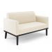 Conjunto 2 Poltronas e 1 Namoradeira Decorativa Isabella Pés Fixo em Madeira Preto Veludo Bege G19 - Gran Belo