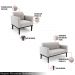 Conjunto 2 Poltronas e 1 Namoradeira Decorativa Isabella Pés Fixo em Madeira Preto Veludo Cinza G19 - Gran Belo