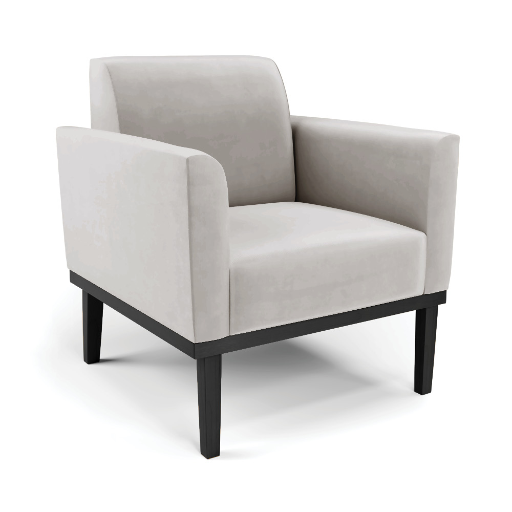 Conjunto 2 Poltronas e 1 Namoradeira Decorativa Isabella Pés Fixo em Madeira Preto Veludo Cinza G19 - Gran Belo