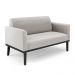 Conjunto 2 Poltronas e 1 Namoradeira Decorativa Isabella Pés Fixo em Madeira Preto Veludo Cinza G19 - Gran Belo