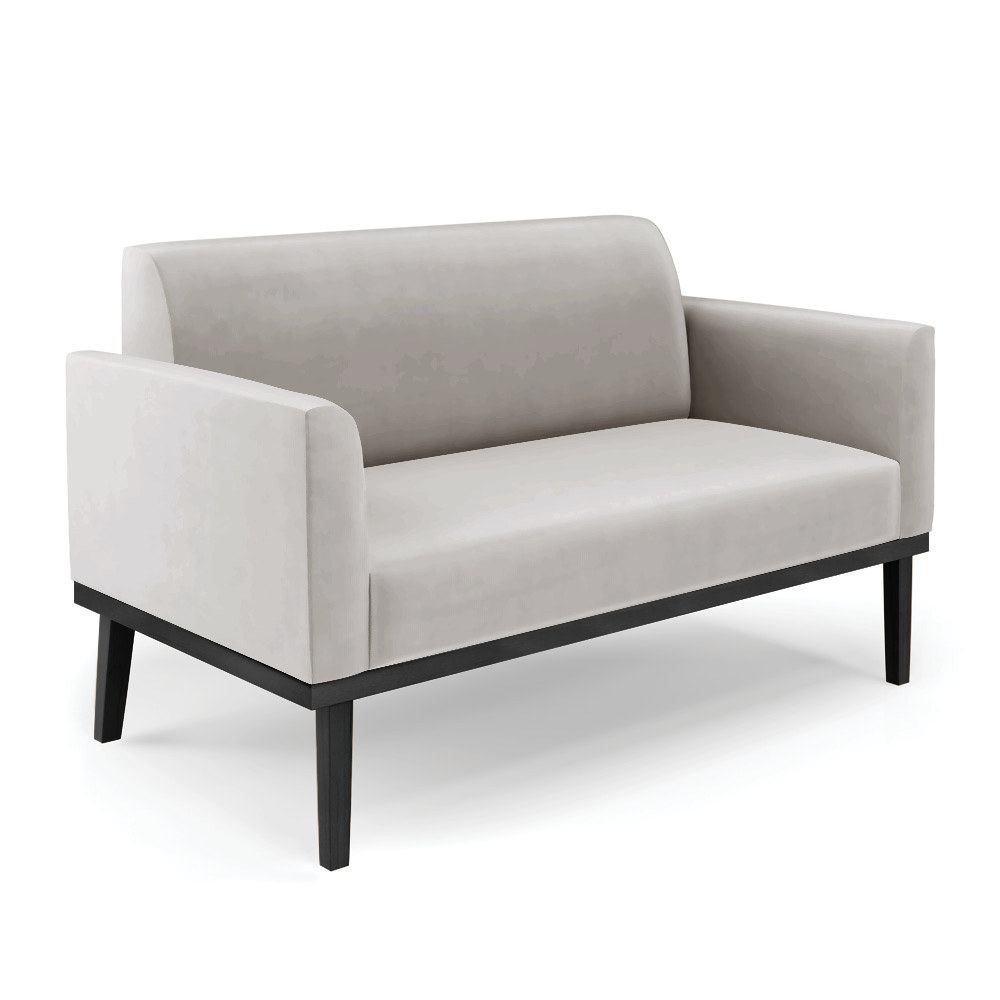 Conjunto 2 Poltronas e 1 Namoradeira Decorativa Isabella Pés Fixo em Madeira Preto Veludo Cinza G19 - Gran Belo