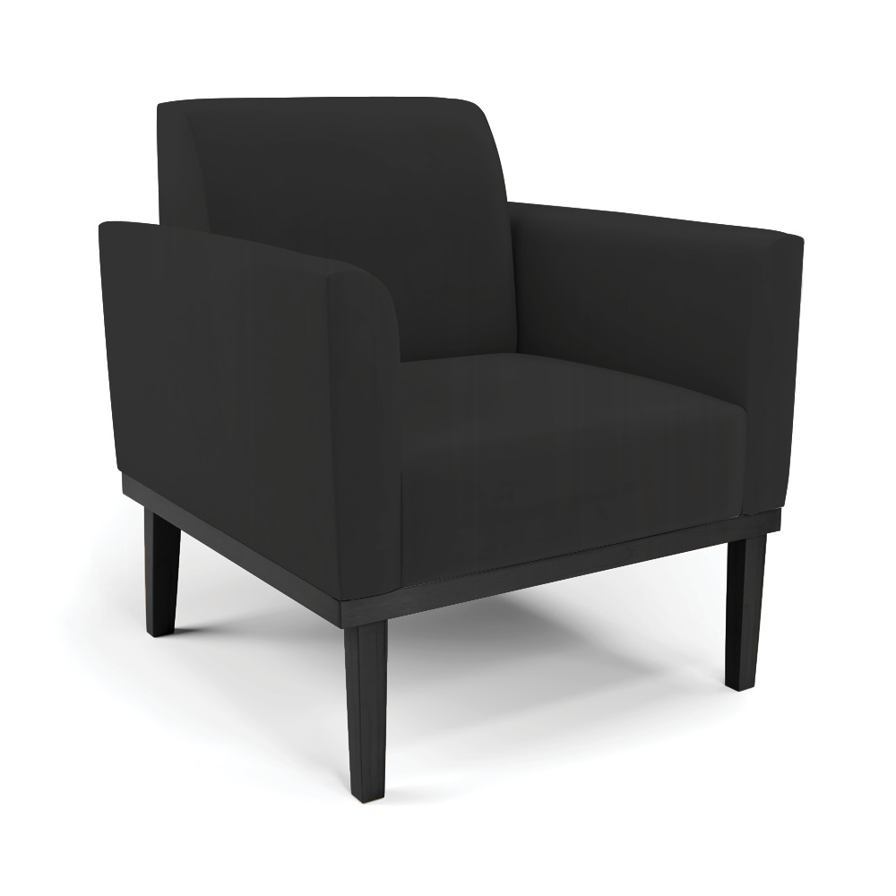 Conjunto 2 Poltronas e 1 Namoradeira Decorativa Isabella Pés Fixo em Madeira Preto Veludo Preto G19 - Gran Belo