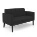 Conjunto 2 Poltronas e 1 Namoradeira Decorativa Isabella Pés Fixo em Madeira Preto Veludo Preto G19 - Gran Belo