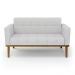 Conjunto 2 Poltronas e 1 Namoradeira Decorativa Karen Pés Fixo em Madeira Castanho Linho Cinza G19 - Gran Belo
