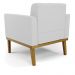 Conjunto 2 Poltronas e 1 Namoradeira Decorativa Karen Pés Fixo em Madeira Castanho Linho Cinza G19 - Gran Belo