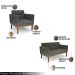 Conjunto 2 Poltronas e 1 Namoradeira Decorativa Karen Pés Fixo em Madeira Castanho Linho Cinza Mesclado G19 - Gran Belo