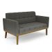 Conjunto 2 Poltronas e 1 Namoradeira Decorativa Karen Pés Fixo em Madeira Castanho Linho Cinza Mesclado G19 - Gran Belo