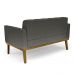 Conjunto 2 Poltronas e 1 Namoradeira Decorativa Karen Pés Fixo em Madeira Castanho Linho Cinza Mesclado G19 - Gran Belo