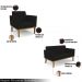 Conjunto 2 Poltronas e 1 Namoradeira Decorativa Karen Pés Fixo em Madeira Castanho Linho Preto G19 - Gran Belo