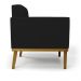 Conjunto 2 Poltronas e 1 Namoradeira Decorativa Karen Pés Fixo em Madeira Castanho Linho Preto G19 - Gran Belo