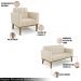 Conjunto 2 Poltronas e 1 Namoradeira Decorativa Karen Pés Fixo em Madeira Castanho PU Bege G19 - Gran Belo