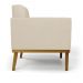 Conjunto 2 Poltronas e 1 Namoradeira Decorativa Karen Pés Fixo em Madeira Castanho PU Bege G19 - Gran Belo