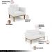 Conjunto 2 Poltronas e 1 Namoradeira Decorativa Karen Pés Fixo em Madeira Castanho PU Branco G19 - Gran Belo
