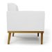 Conjunto 2 Poltronas e 1 Namoradeira Decorativa Karen Pés Fixo em Madeira Castanho PU Branco G19 - Gran Belo