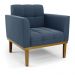 Conjunto 2 Poltronas e 1 Namoradeira Decorativa Karen Pés Fixo em Madeira Castanho Suede Azul Marinho G19 - Gran Belo
