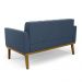 Conjunto 2 Poltronas e 1 Namoradeira Decorativa Karen Pés Fixo em Madeira Castanho Suede Azul Marinho G19 - Gran Belo