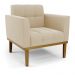 Conjunto 2 Poltronas e 1 Namoradeira Decorativa Karen Pés Fixo em Madeira Castanho Suede Bege G19 - Gran Belo