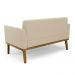 Conjunto 2 Poltronas e 1 Namoradeira Decorativa Karen Pés Fixo em Madeira Castanho Suede Bege G19 - Gran Belo