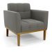 Conjunto 2 Poltronas e 1 Namoradeira Decorativa Karen Pés Fixo em Madeira Castanho Suede Grafite G19 - Gran Belo