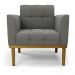 Conjunto 2 Poltronas e 1 Namoradeira Decorativa Karen Pés Fixo em Madeira Castanho Suede Grafite G19 - Gran Belo