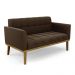 Conjunto 2 Poltronas e 1 Namoradeira Decorativa Karen Pés Fixo em Madeira Castanho Suede Marrom 19 - Gran Belo